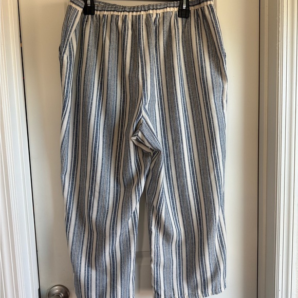 Soho Apparel Blue and White Striped Trousers - Picture 3 of 4